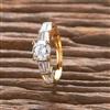 Cz Adjustable Ring With Rhodium 2 Tone Plating