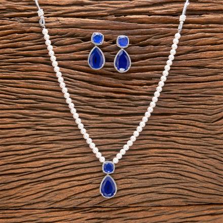 Cubic Zirconia Classic Mala Necklace With Rhodium Plating