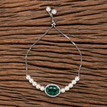 Cubic Zirconia Classic Bracelet With Rhodium Plating