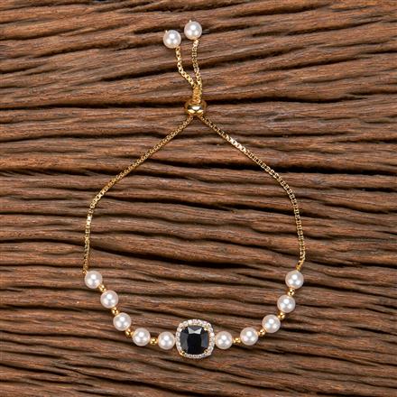 Cubic Zirconia Adjustable Bracelet With Gold Plating