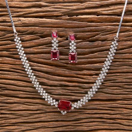 Cubic Zirconia Classic Necklace With Rhodium Plating