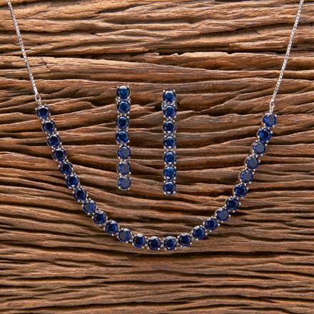 Cubic Zirconia Delicate Necklace With Rhodium Plating