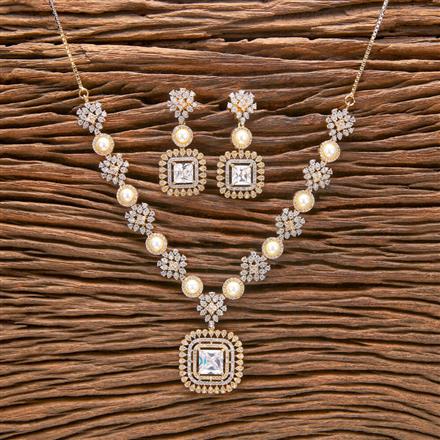 Cubic Zirconia Classic Necklace With 2 Tone Plating