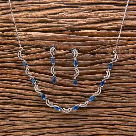 Cubic Zirconia Classic Necklace With Rhodium Plating