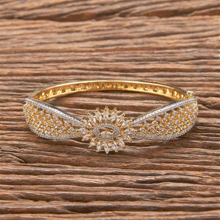 Cubic Zirconia Classic Kada With 2 Tone Rhodium Plating