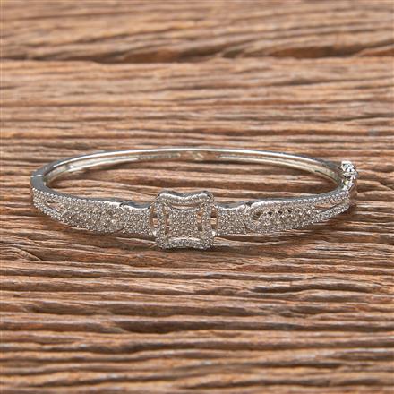 Cubic Zirconia Classic Kada With 2 Tone Rhodium Plating