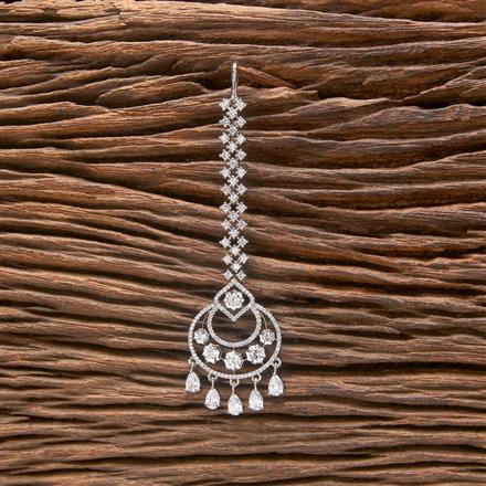 Cubic Zirconia Classic Tikka With 2 Tone Rhodium Plating