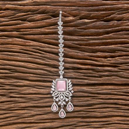 Cubic Zirconia Classic Tikka With Rhodium Plating