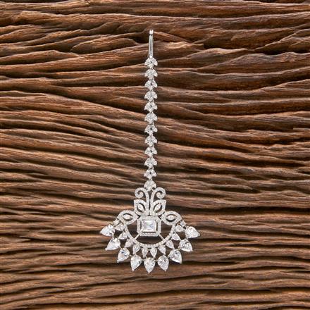 Cubic Zirconia Classic Tikka With Rhodium Plating