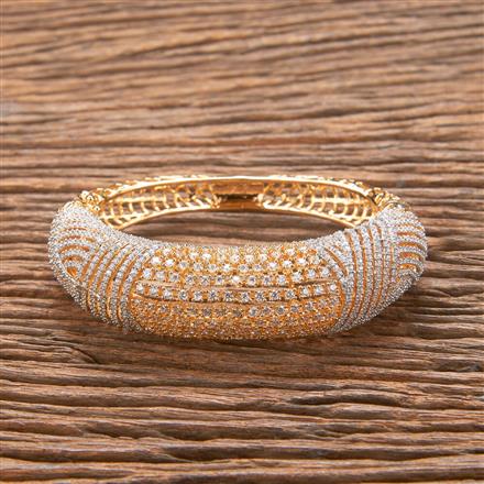 Cubic Zirconia Classic Kada With 2 Tone Rhodium Plating