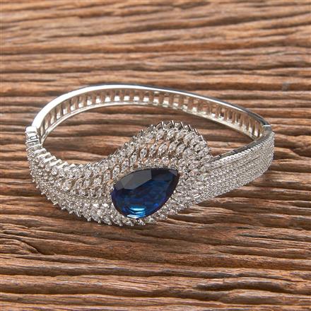 Cubic Zirconia Classic Kada With Rhodium Plating