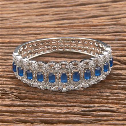 Cubic Zirconia Classic Kada With Rhodium Plating