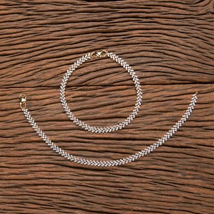 Cubic Zirconia Classic Payal With 2 Tone Rhodium Plating