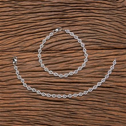 Cubic Zirconia Classic Payal With 2 Tone Rhodium Plating