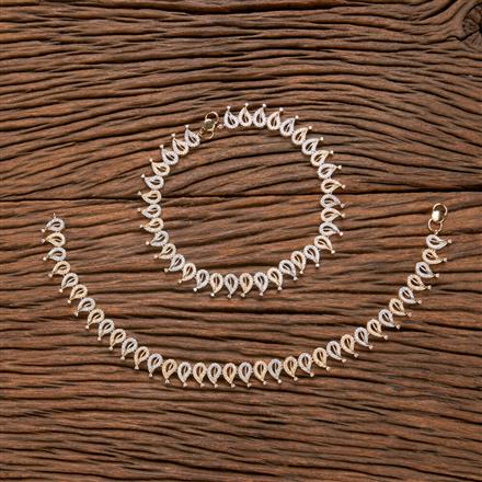 Cubic Zirconia Classic Payal With 2 Tone Rhodium Plating