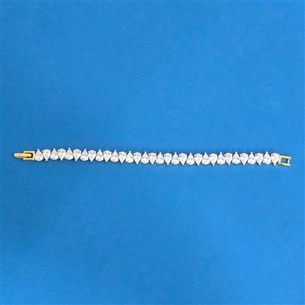 Cubic Zirconia Classic Bracelet With Gold Rhodium 2 Tone Plating