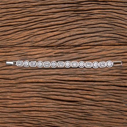 Cubic Zirconia Classic Bracelet With 2 Tone Rhodium Plating