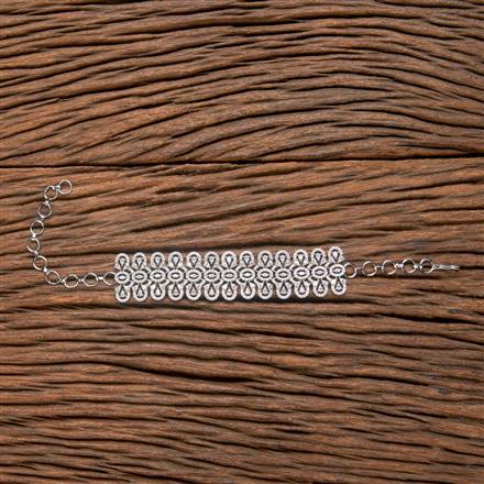 Cubic Zirconia Classic Bracelet With 2 Tone Rhodium Plating