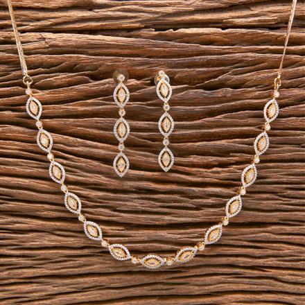 Cubic Zirconia Classic Necklace With Rhodium Plating