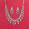 Cubic Zirconia Classic Necklace With 2 Tone Rhodium Plating