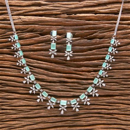 Cubic Zirconia Classic Necklace With Rhodium Plating