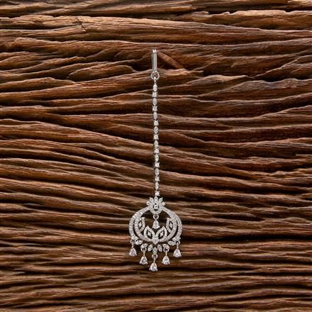 Cubic Zirconia Classic Tikka With 2 Tone Rhodium Plating