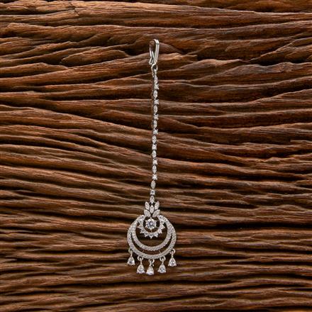 Cubic Zirconia Classic Tikka With 2 Tone Rhodium Plating