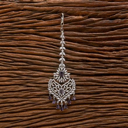 Cubic Zirconia Classic Tikka With Rhodium Plating