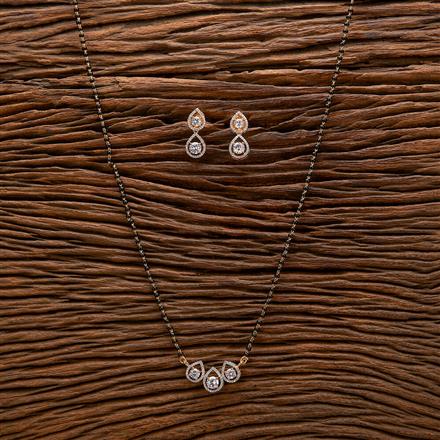 Cubic Zirconia Classic Mangalsutra With 2 Tone Rhodium Plating