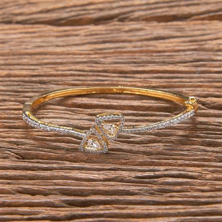 Cubic Zirconia Delicate Kada With 2 Tone Plating