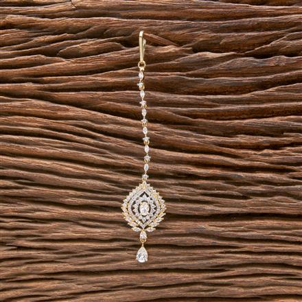 Cubic Zirconia Classic Tikka With 2 Tone Rhodium Plating