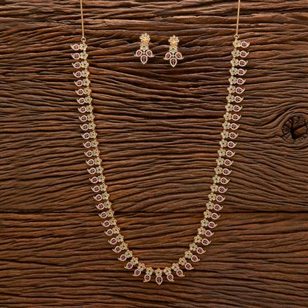 Cubic Zirconia Long Necklace With Gold Plating