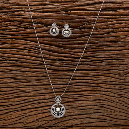 Cubic Zirconia Nano Stone Pendant Set With Rhodium Plating