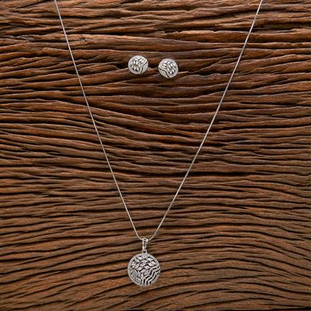 Cubic Zirconia Classic Pendant Set With Rhodium Plating