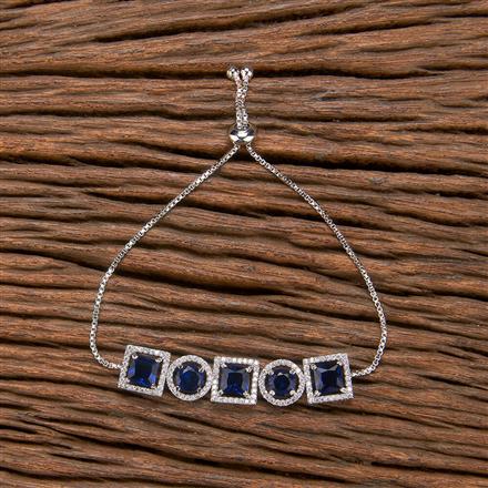 Cubic Zirconia Adjustable Bracelet With Rhodium Plating