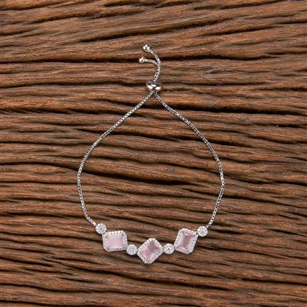 Cubic Zirconia Adjustable Bracelet With Mehndi Plating