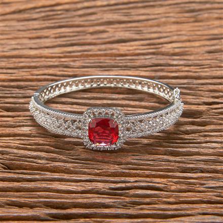 Cubic Zirconia Classic Kada With Rhodium Plating