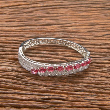 Cubic Zirconia Classic Kada With Rhodium Plating