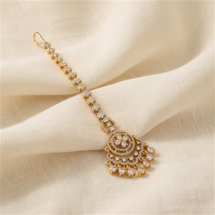 Cubic Zirconia Classic Tikka With 2 Tone Rhodium Plating
