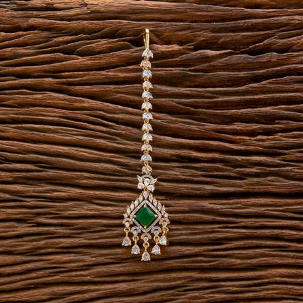 Cubic Zirconia Classic Tikka With 2 Tone Plating