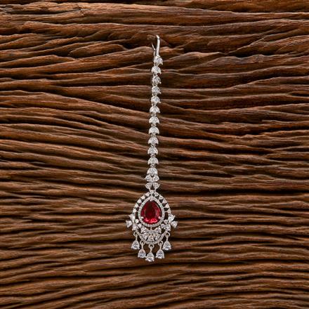 Cubic Zirconia Classic Tikka With Rhodium Plating