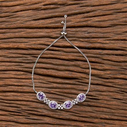 Cubic Zirconia Classic Bracelet With Rhodium Plating