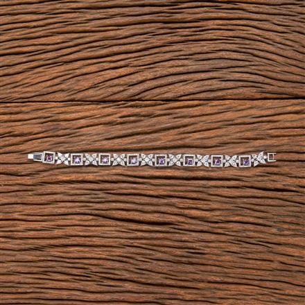 Cubic Zirconia Classic Bracelet With Rhodium Plating