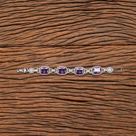 Cubic Zirconia Classic Bracelet With Rhodium Plating