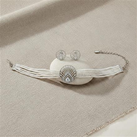 Cubic Zirconia Classic Mala Necklace With Rhodium Plating