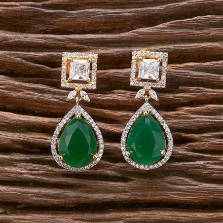 Cubic Zirconia Classic Earring With 2 Tone Plating