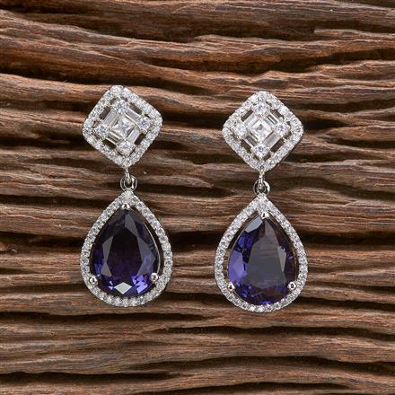 Cubic Zirconia Classic Earring With Rhodium Plating