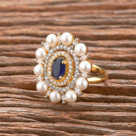 Cubic Zirconia Moti Ring With 2 Tone Plating