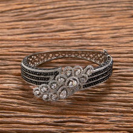 Cubic Zirconia Classic Kada With Black Plating
