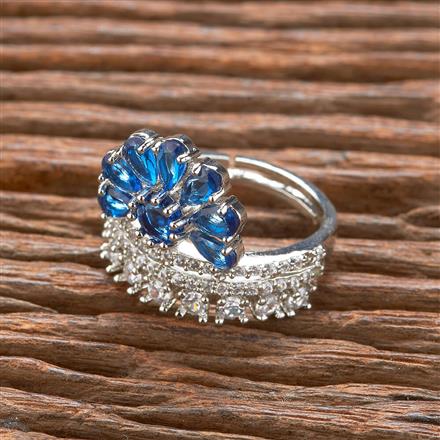Cubic Zirconia Classic Ring With Rhodium Plating